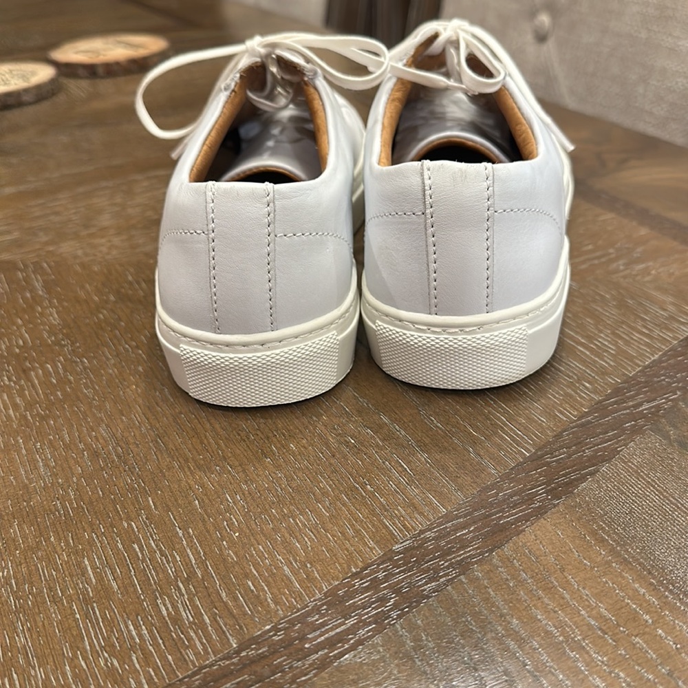 White Leather Sneakers/Tennis Shoes - Picture 3 of 4